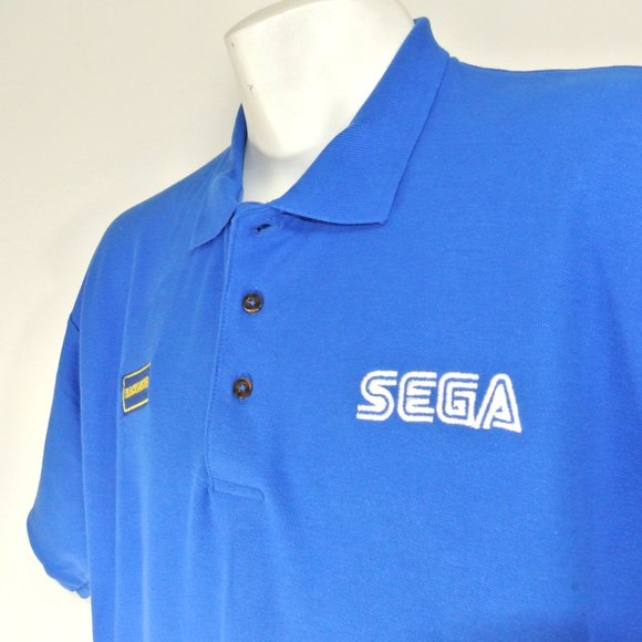 BLOCKBUSTER VIDEO Sega Video Game Vintage Employee Uniform Shirt Blue Size Small - Picture 3 of 14